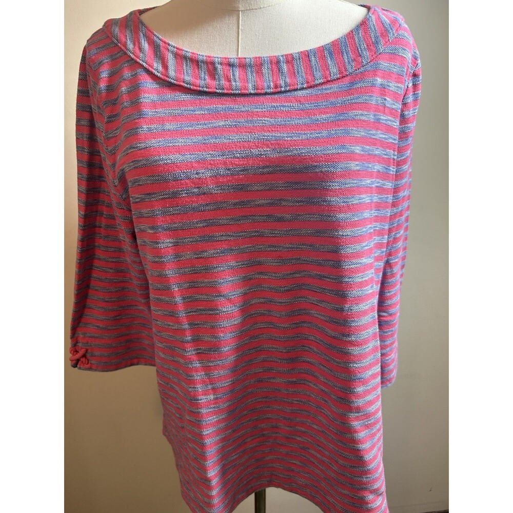 Talbots Women's Pullover Size 2X Multicolor Striped 3/4 Sleeves 202